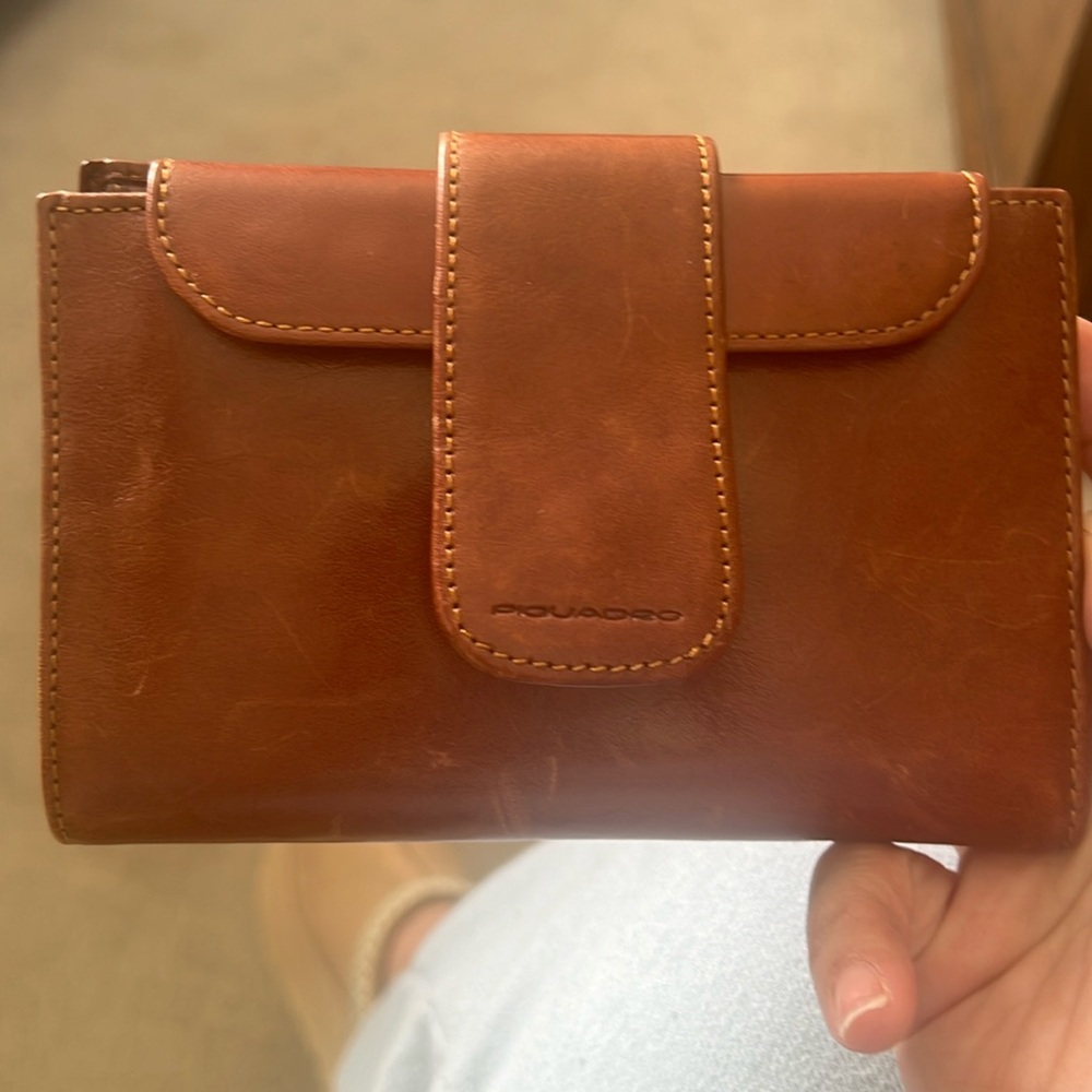 🤍Piquadro Italian Unisex Bi-fold Wallet Brown